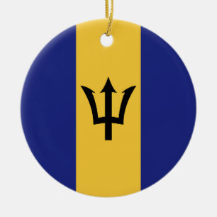 Barbados flag ceramic ornament