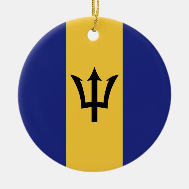 Barbados flag ceramic ornament (Front)