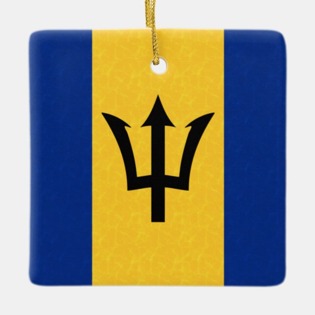 Barbados Flag Ceramic Ornament (Front)