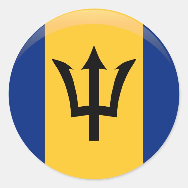 Barbados  Flag   Classic Round Sticker (Front)