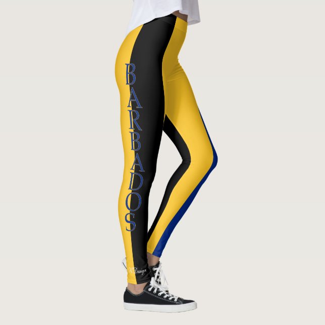 Barbados flag colours Leggings (Right)