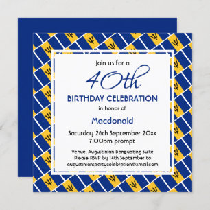 BARBADOS FLAG Custom Birthday Celebration Invitation