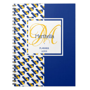 BARBADOS Flag Custom Monogram Add Your Name Notebook