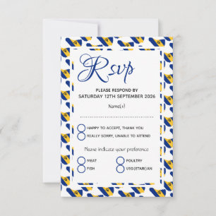 BARBADOS Flag Custom Patriotic Wedding RSVP Card