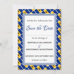 BARBADOS FLAG Customised Scripture Stylish Save The Date