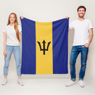 Barbados flag fleece blanket