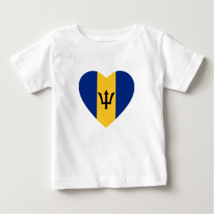 Barbados Flag Heart T-Shirt