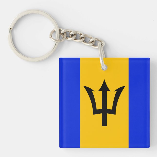 Barbados Flag   Key Ring (Front)