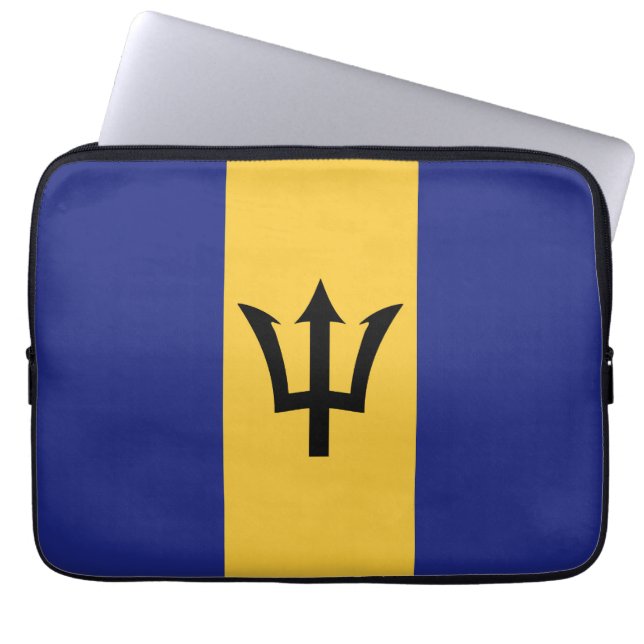 Barbados flag laptop sleeve (Front)