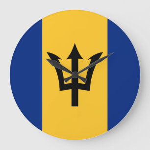 Barbados Flag Large Clock