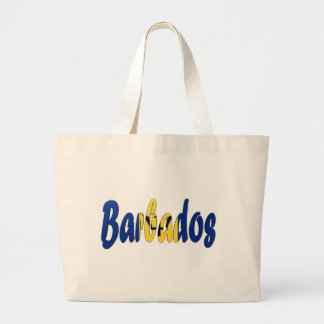 Barbados Flag Large Tote Bag
