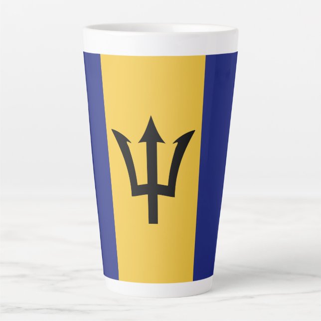 Barbados flag latte mug (Front)