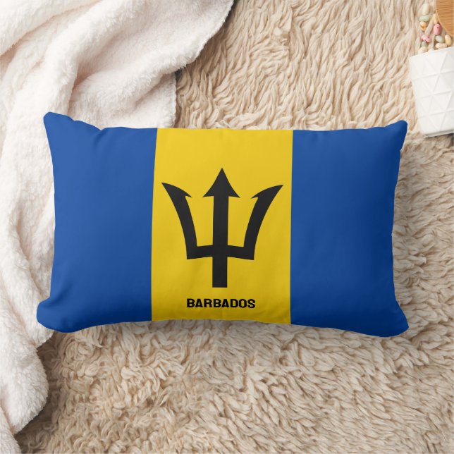 Barbados Flag Lumbar Cushion (Blanket)