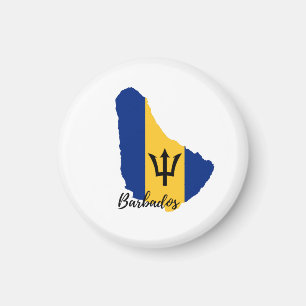 Barbados  Flag Map  Magnet