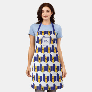 BARBADOS FLAG MAP Monogram Barbadian Apron
