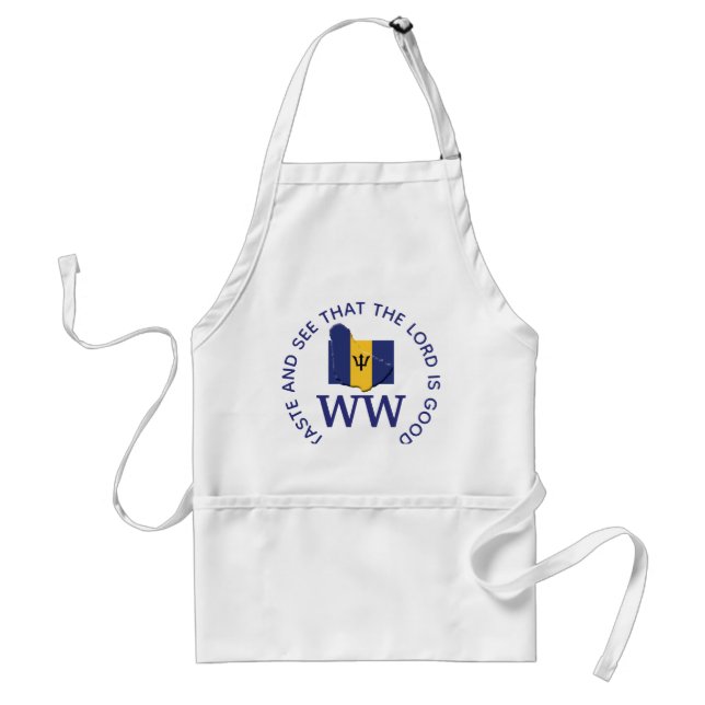 BARBADOS Flag Map MONOGRAM Customised Scripture Standard Apron (Front)