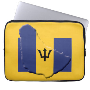BARBADOS Flag Map Patriotic Computer YELLOW Laptop Sleeve