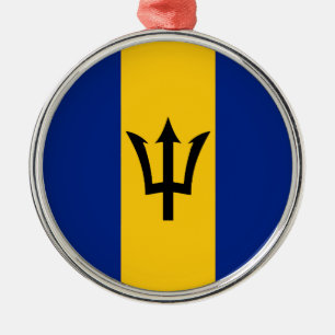Barbados Flag Metal Ornament