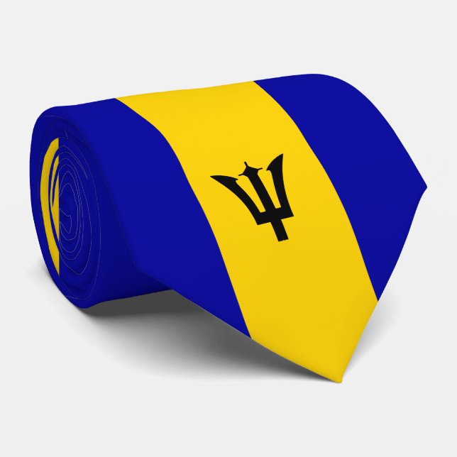 Barbados Flag  Neck Tie (Rolled)
