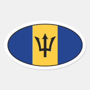 Barbados Flag Oval Sticker
