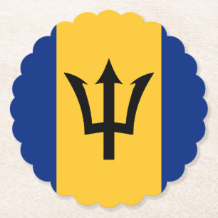 Barbados Flag Paper Coaster
