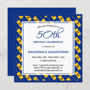 BARBADOS FLAG Personalised 50th Birthday Invitation