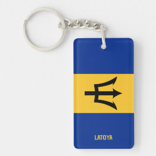 Barbados Flag Personalised Key Ring