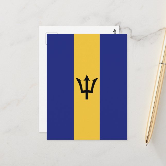 Barbados flag postcard (Front/Back In Situ)