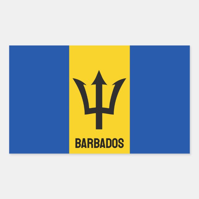 Barbados Flag Rectangular Sticker (Front)