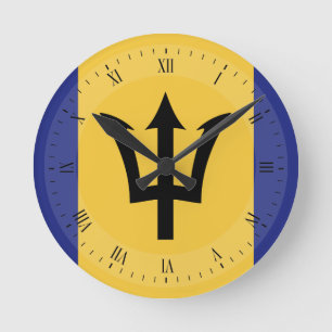 Barbados Flag Round Clock