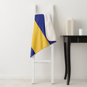 Barbados flag sherpa blanket