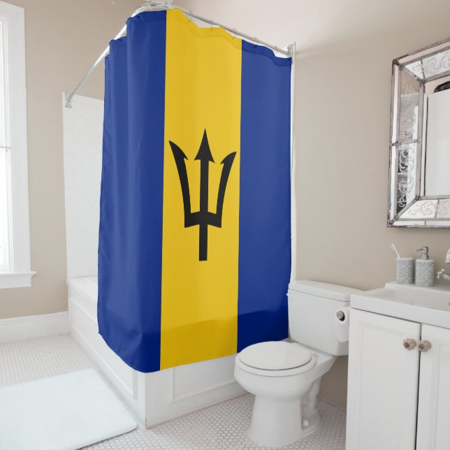Barbados  Flag Shower Curtain (In Situ)