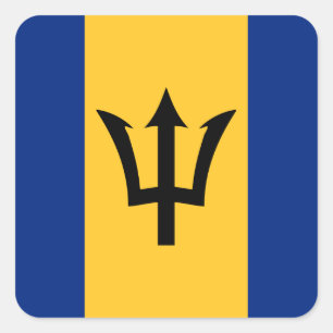 Barbados Flag Square Sticker