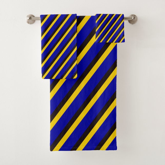 Barbados Flag Stripe Colours  Bath Towel Set (Insitu)