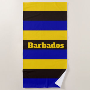 Barbados Flag Stripe Colours Beach Towel