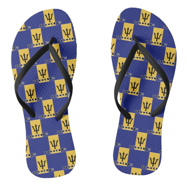 Barbados Flag  Thongs (Footbed)