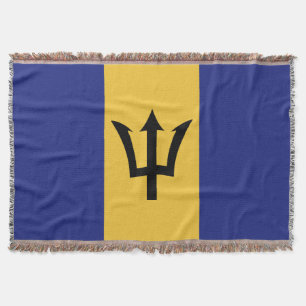 Barbados flag throw blanket