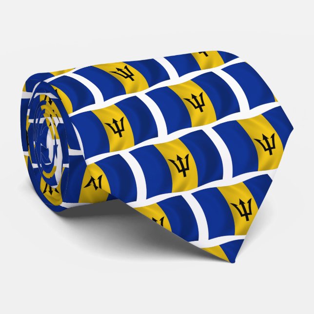 Barbados Flag Tie (Rolled)