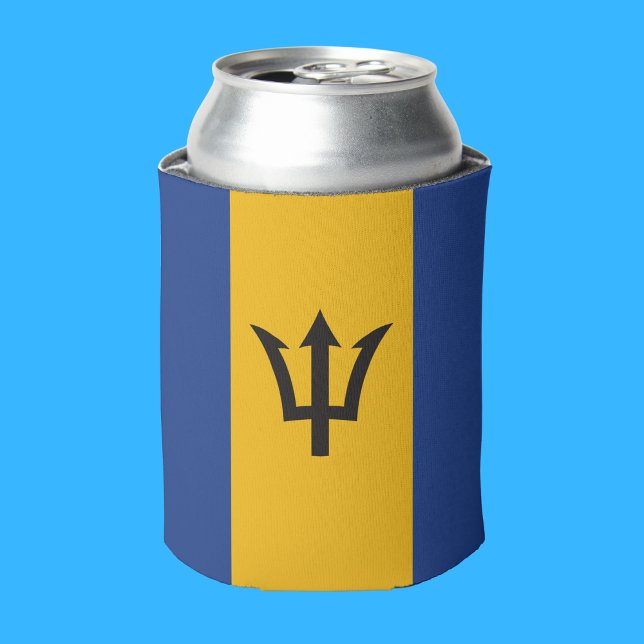 Barbados Flag Totally  Can Cooler (Bajan flag on can cooler takes up all printable space.)