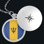 Barbados Flag Totally  Locket Necklace<br><div class="desc">The flag of Barbados shows on a locket necklace. Fun gift for a traveller or your favourite Barbadian. Celebrate your travels and your heritage.</div>