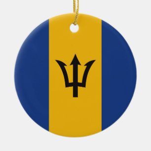 Barbados Flag Totally Round Ceramic Ornament