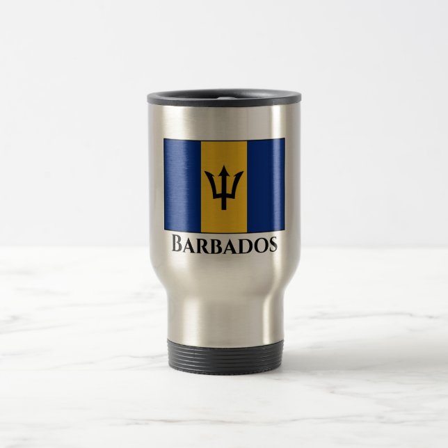 Barbados Flag Travel Mug (Center)