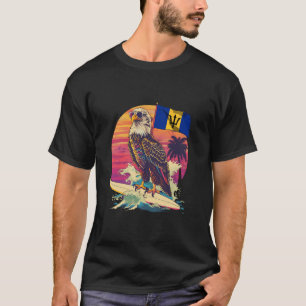 Barbados Flag Trident Eagle Surfing Bajan Pride Ba T-Shirt