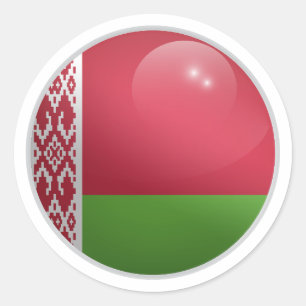 Barbados Glossy Circle Flag Classic Round Sticker