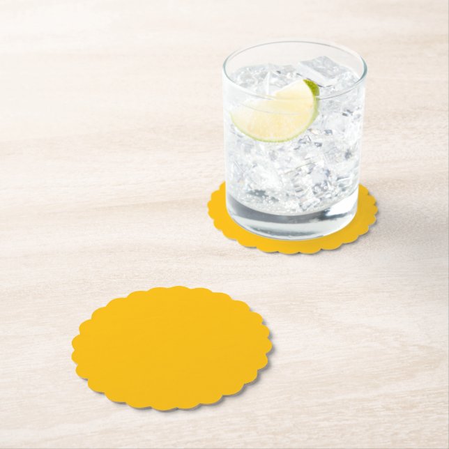Barbados Gold Paper Coaster (Insitu)