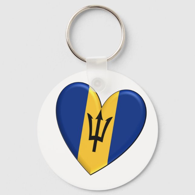Barbados Heart Flag Key Ring (Front)