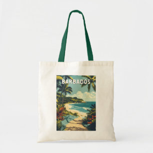 Barbados Illustration Travel Art Vintage Tote Bag