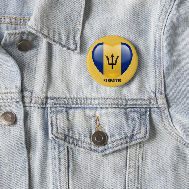 Barbados Love 6 Cm Round Badge (In Situ)