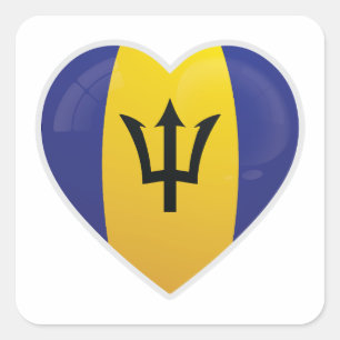 Barbados Love Icon Square Sticker
