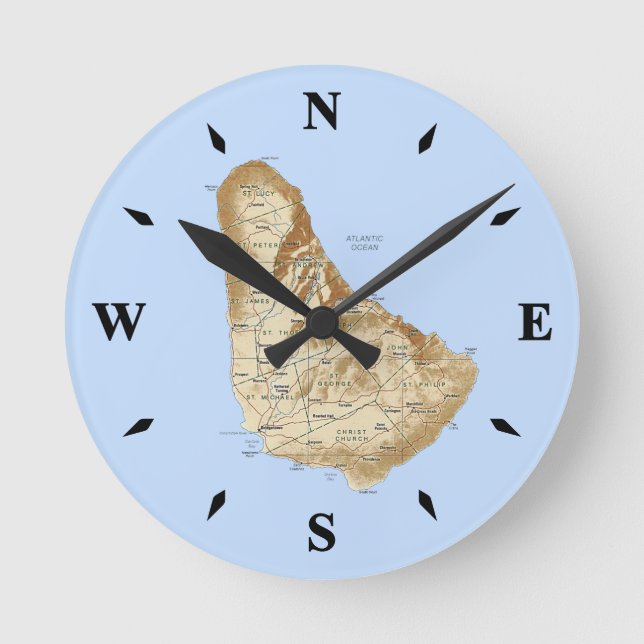 Barbados Map Clock (Front)